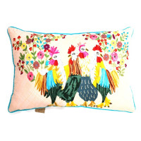 Hähne - Kissen rosa