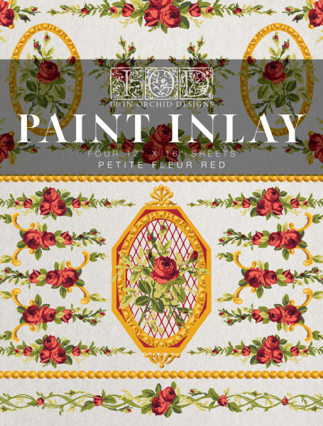 "Petite Fleur Red" - Paint Inlay