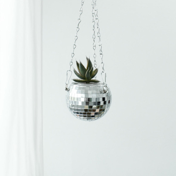 Discokugel Blumentopf, 10 cm