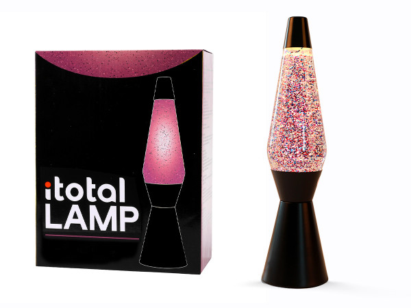 Spaceship Glitterlampe BLUSH – Schwarz, roséfarbenes Licht