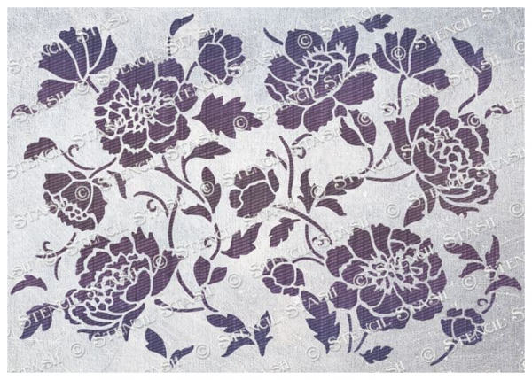 Peony Flowers Repeat Pattern