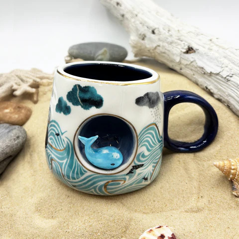 By The Sea 3D Tasse Wal & Schiff