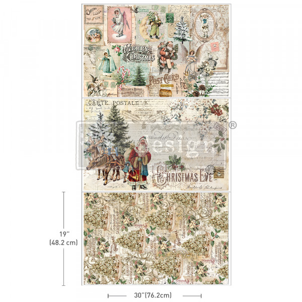 3er Set Découpage Paper "Holly Jolly Hideaway"