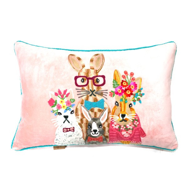 Kaninchen Samt - Kissen rosa