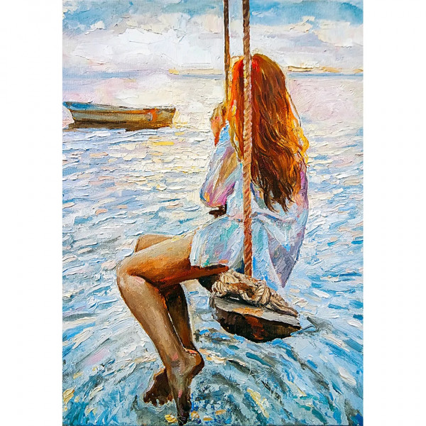 Girl On A Swing - Decoupage Papier