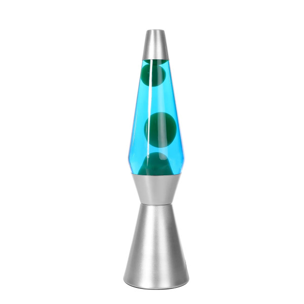 Spaceship Lavalampe - Silber Blau Grün