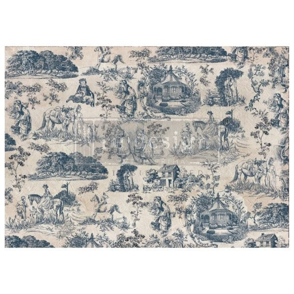 "Toile De Jouy" - A1 Decoupage Fiber Paper - KACHA
