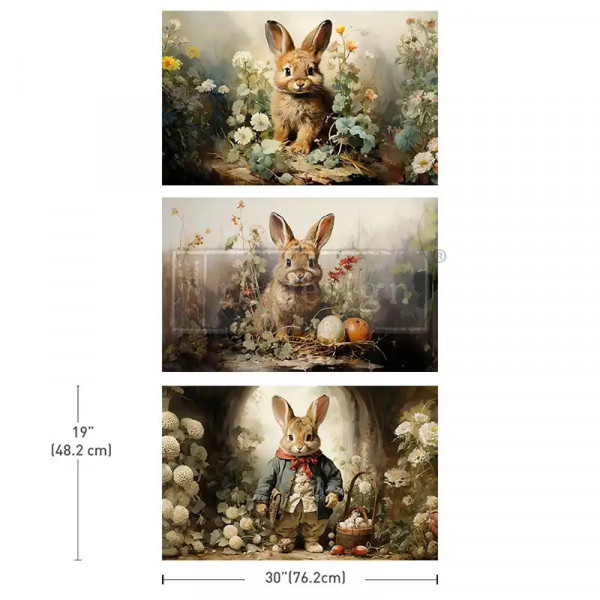 3er Set Découpage Paper "Dreamy Bunnies"