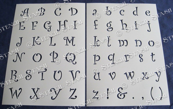 Curly Alphabet Schablone
