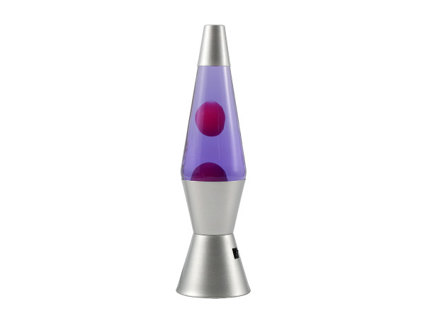 LED Lavalampe - Spaceship silber / Lila / Pink