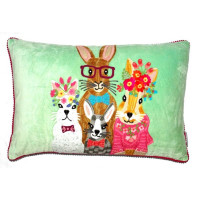 Kaninchen Samt - Kissen aqua