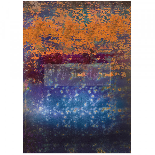 "Rustic Blue Rust" - A1 Decoupage Fiber Paper