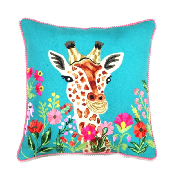 Giraffe - Kissen Blaugrün