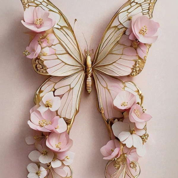 Pink Butterfly - Decoupage Papier